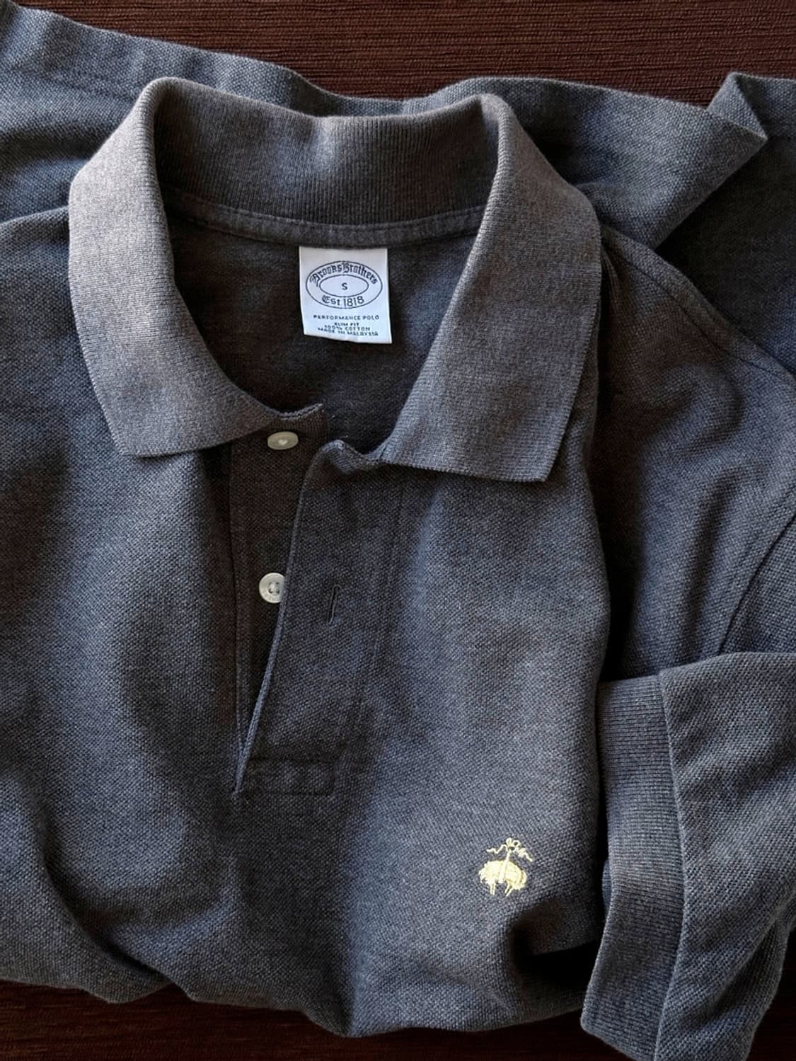 Cotton logo stitch pique shirt 상품이미지1