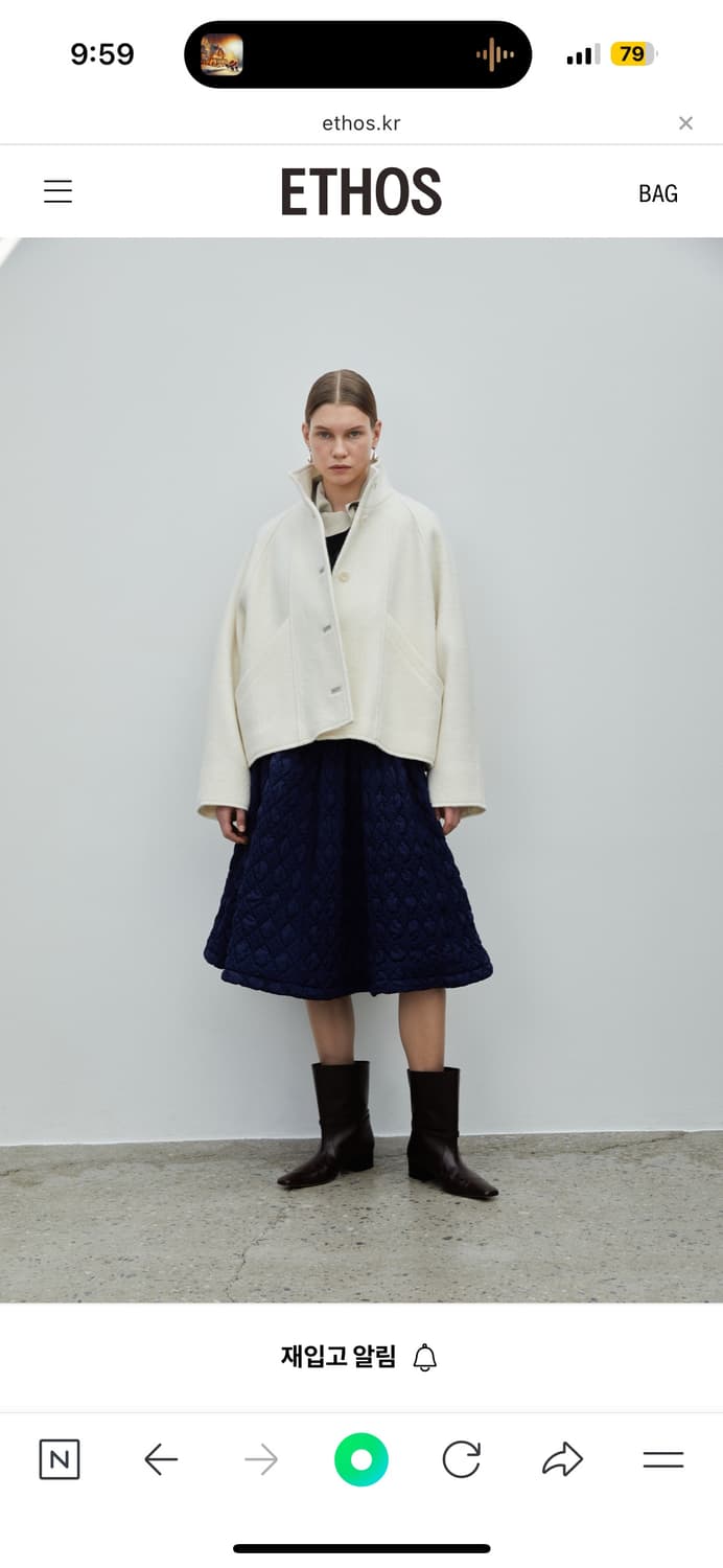 에토스 하프넥 크롭코트 아이보리 상품이미지2