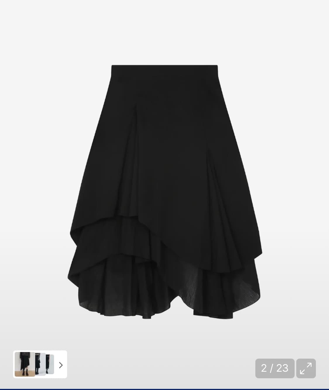 미세키서울 언발란스 레이어드 스커트 블랙 1 상품이미지1