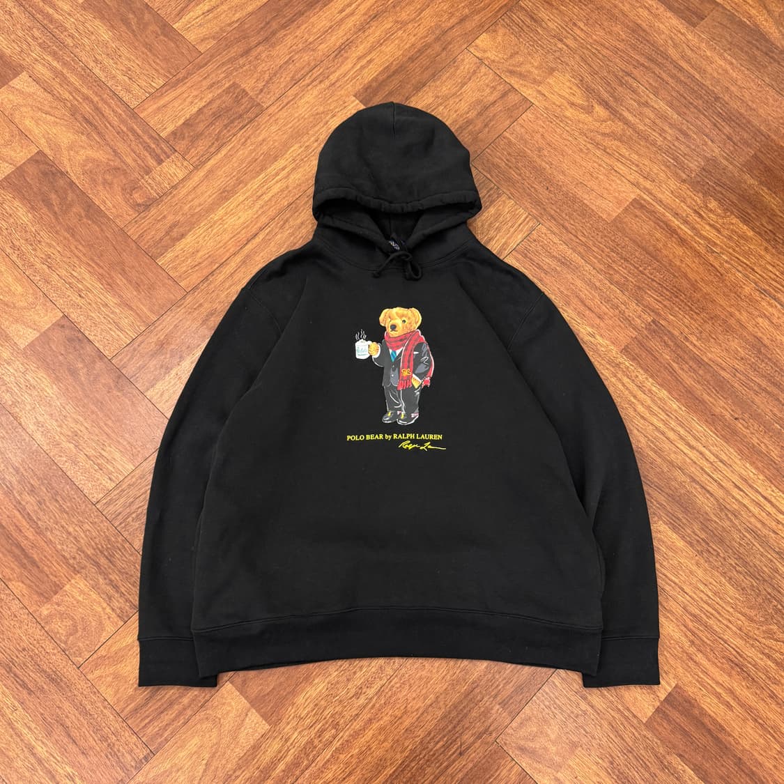 2XL(115) 폴로 랄프로렌 폴로 베어 블랙 후드 티셔츠  상품이미지1