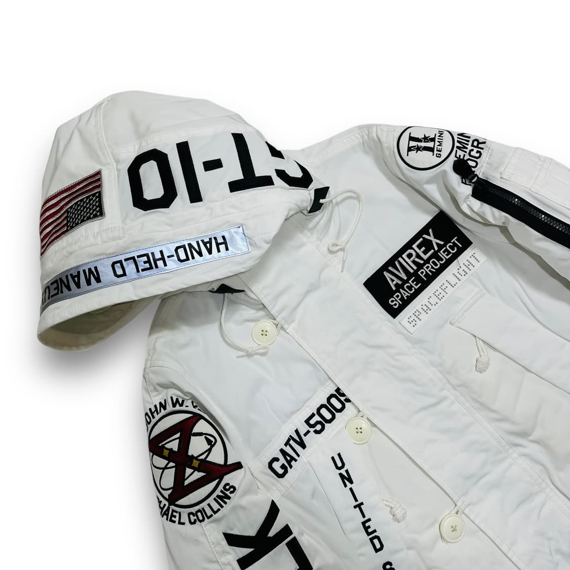 아비렉스 스페이스 프로젝트 화이트 후디 야상 상품이미지3