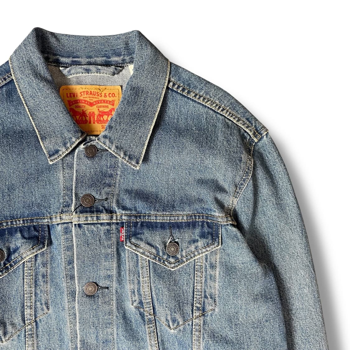 리바이스 중청 빈티지워싱 데님 자켓 L 상품이미지3