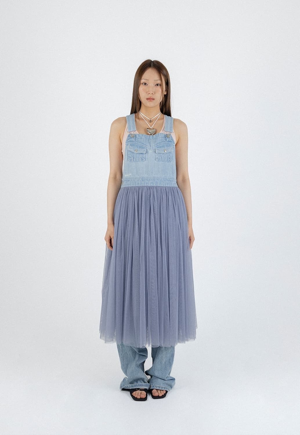 샤키리 데님 튤스커트 상품이미지1