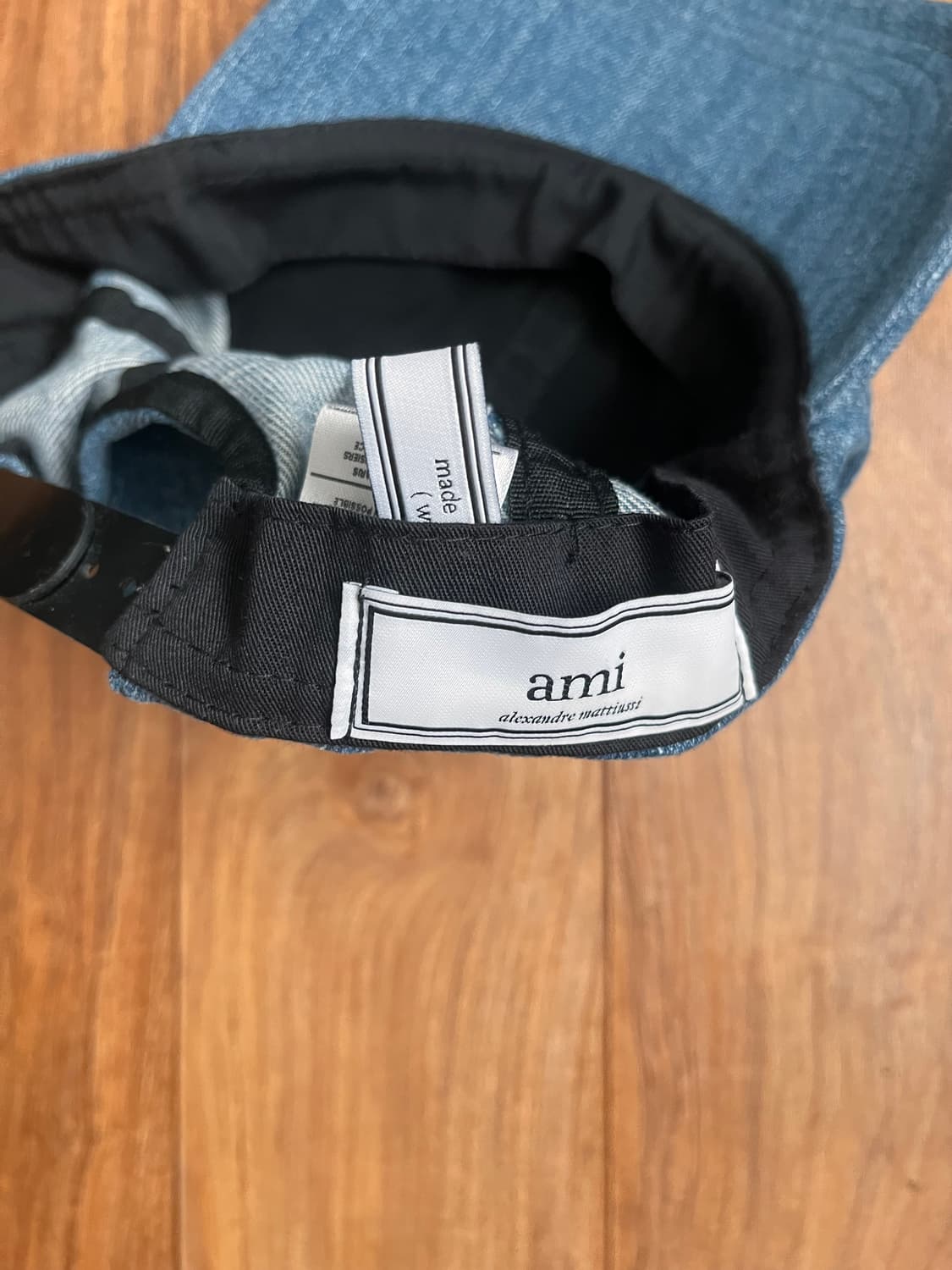 AMI 아미 블루 데님 인디고 로고 볼캡 베이스볼 캡 모자 상품이미지3