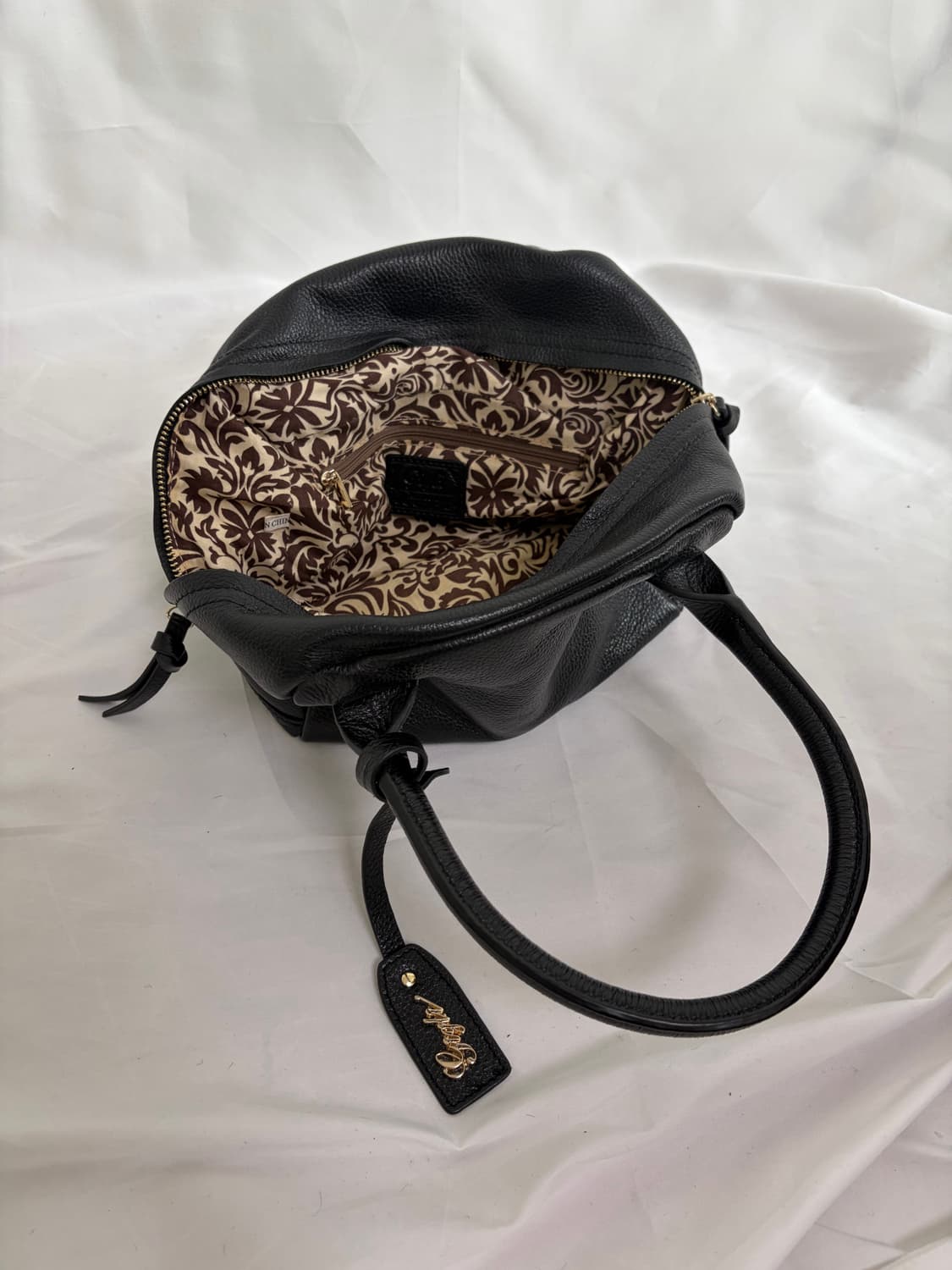 Romeo Gigli 블랙 가죽 토트백 상품이미지3