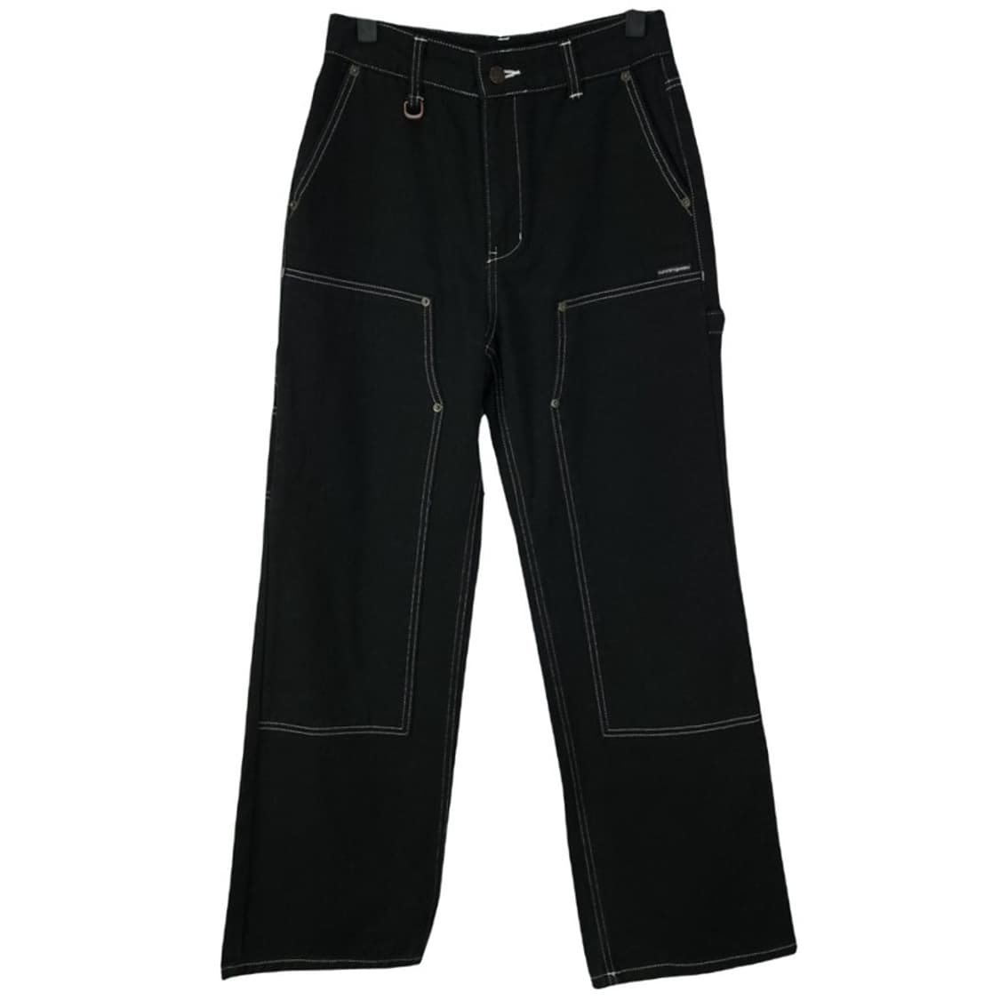 [러닝하이] 스트치 더블니 카펜터 와이드 팬츠 블랙 M19173 상품이미지2