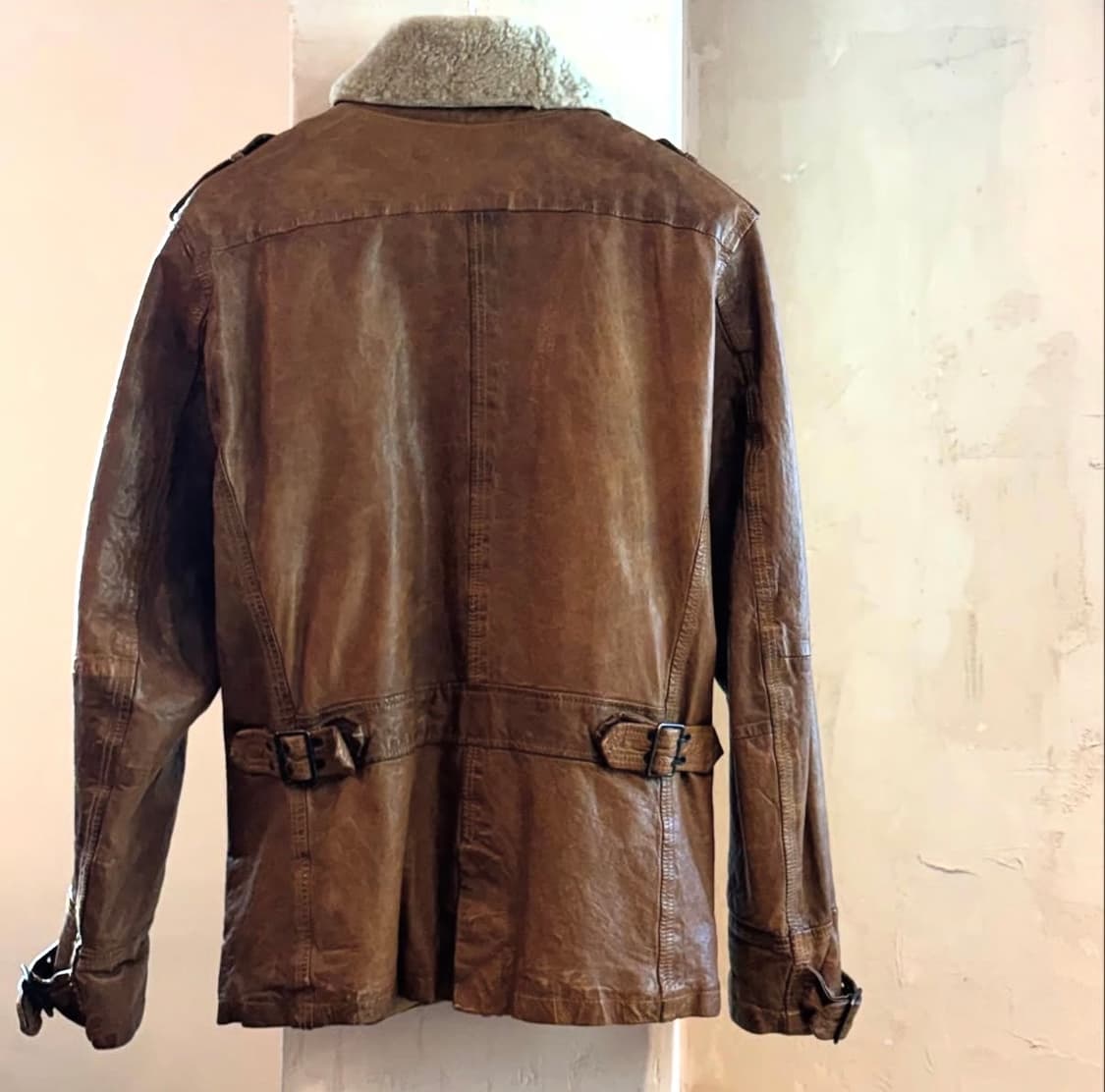 디젤 셰르파 더블 레더자켓 상품이미지4