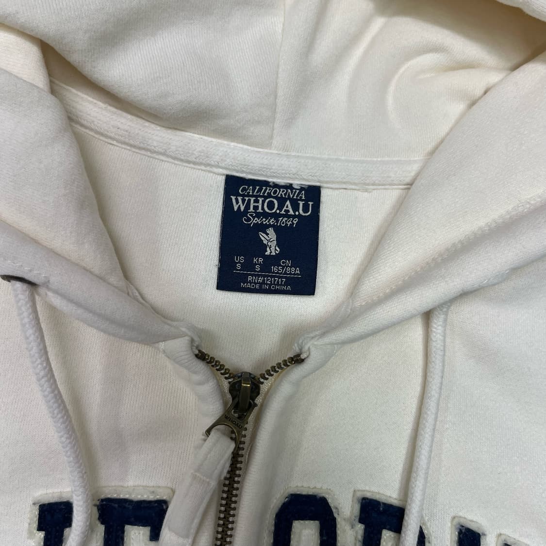 Who.A.U cream white 2way hood zip-up 상품이미지8
