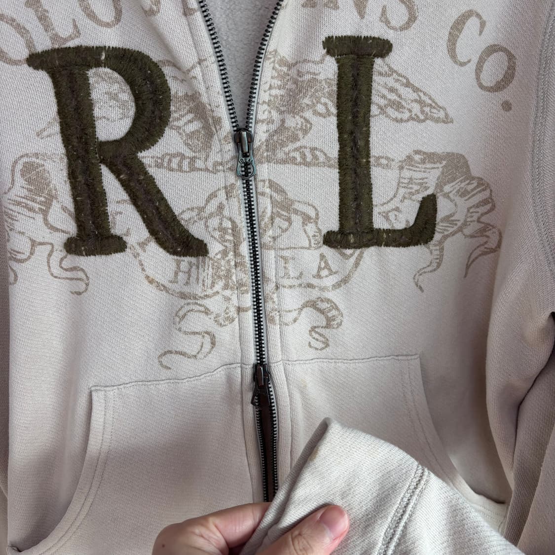 폴로 랄프로렌 빅로고 후드집업 베이지 상품이미지4