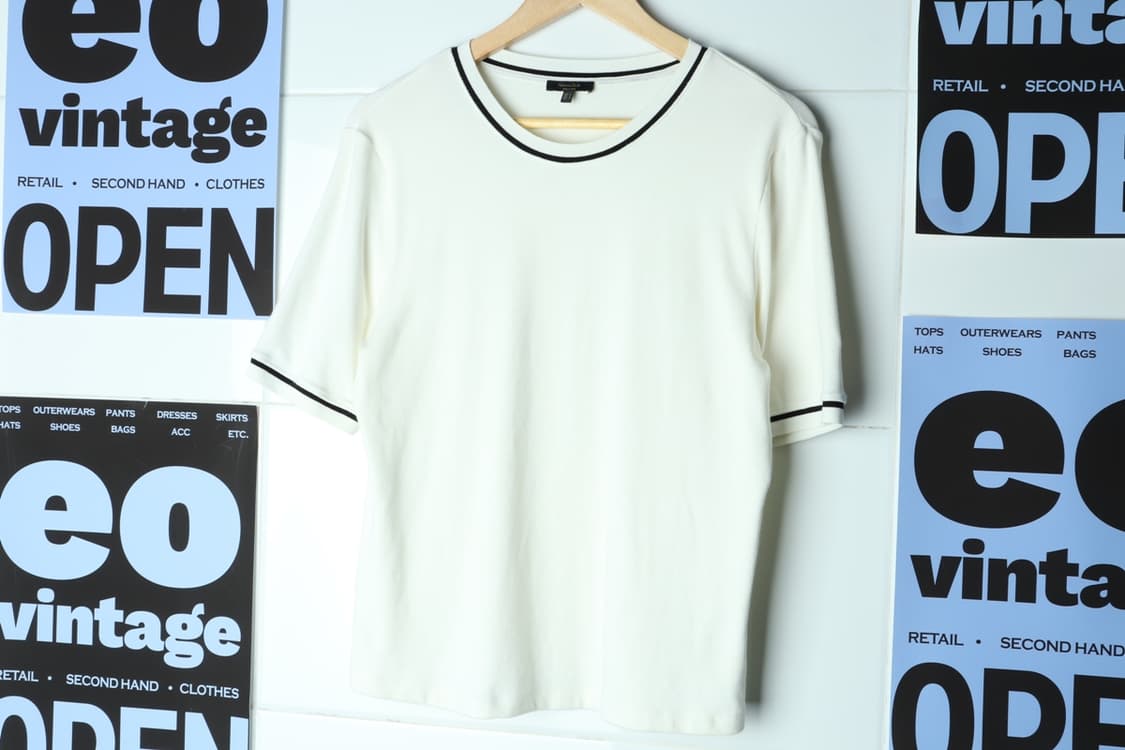 W(XL) 마시모두띠 반팔 티셔츠 링거 화이트 와플-H31881 상품이미지2