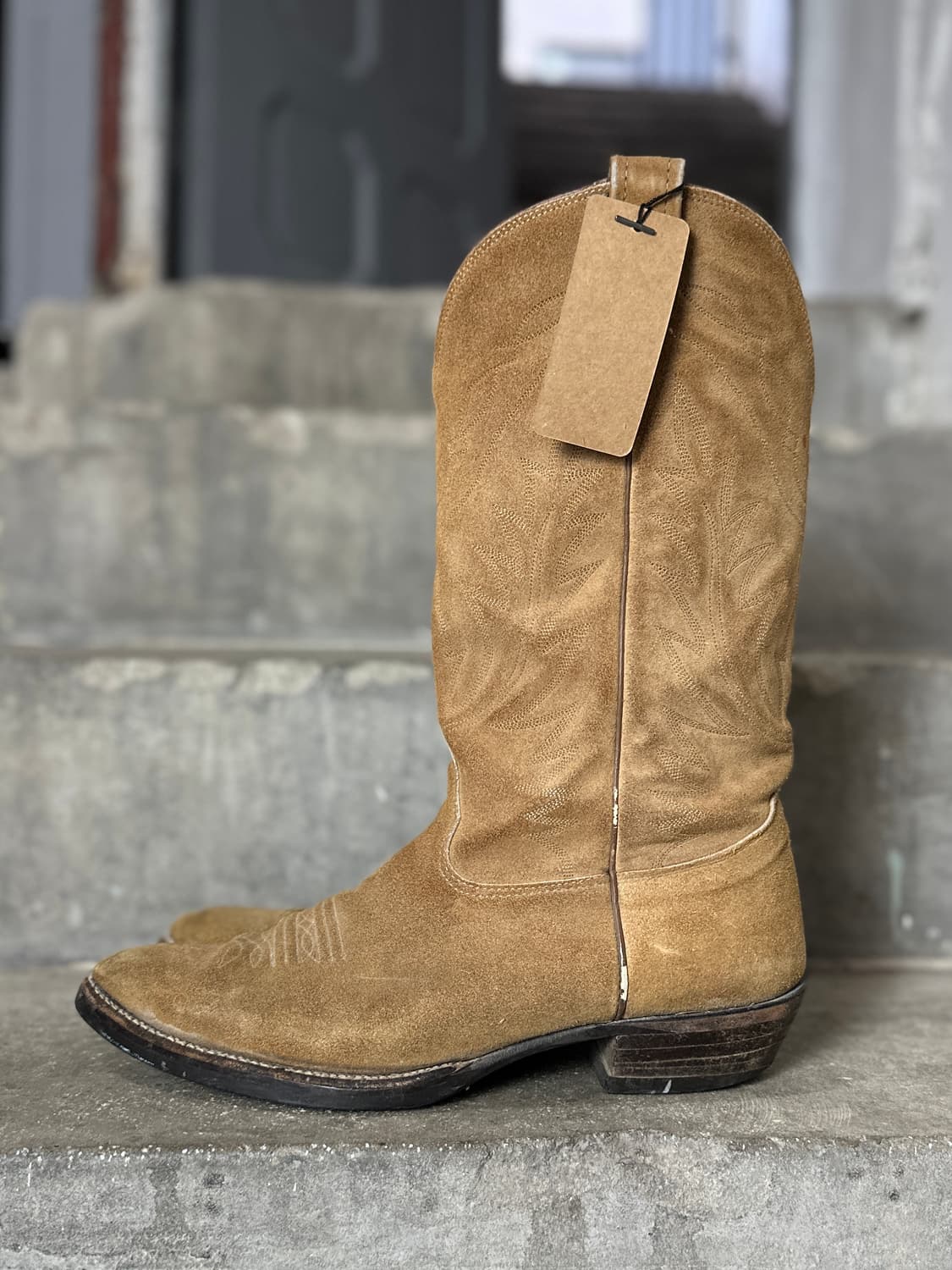 90's USA 노코나 러프아웃 스웨이드 웨스턴 부츠 카우보이 부츠 상품이미지4