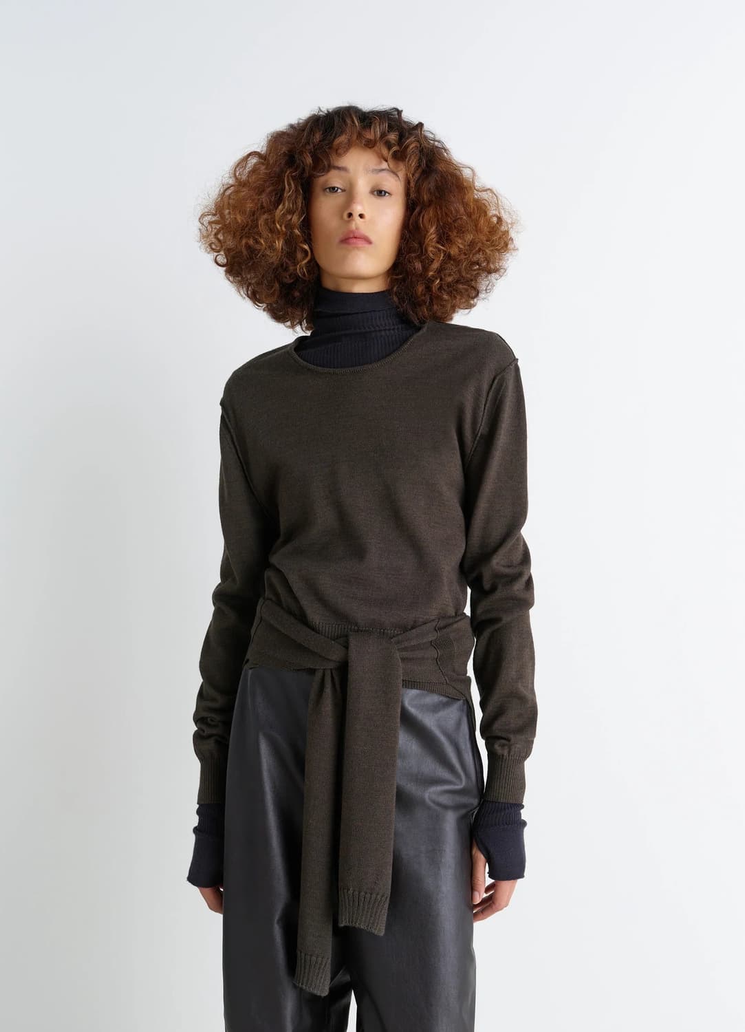 [XS,S,M]르메르 25fw 트롱프 뢰유 크루넥 니트/다크 카카오 상품이미지1