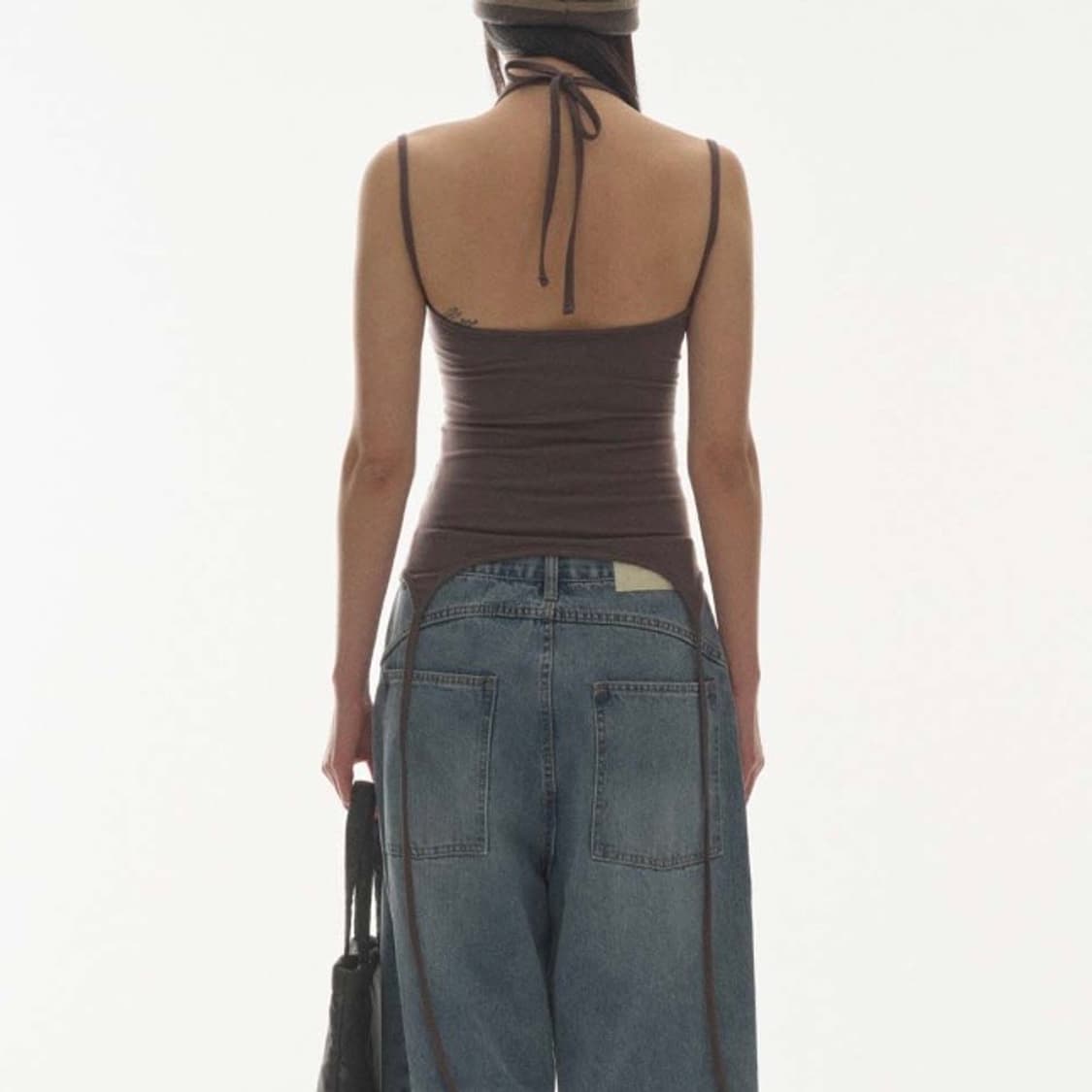 coyseio 코이세이오 홀터 스트랩 슬리브리스 차콜 상품이미지3