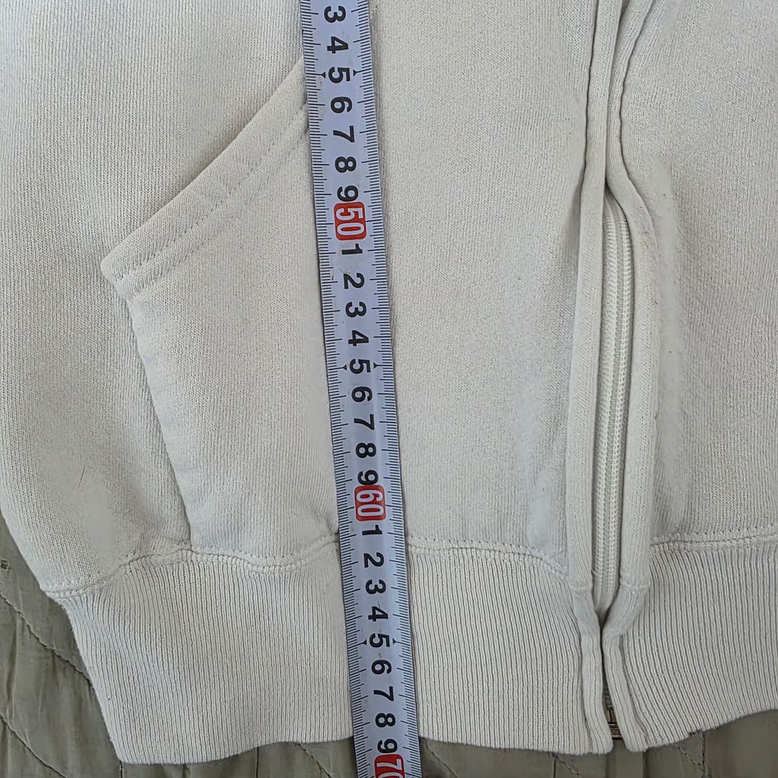 [XL] 90s 빈티지 러셀 애슬레틱 화이트 후드집업 Usa스테인 상품이미지9