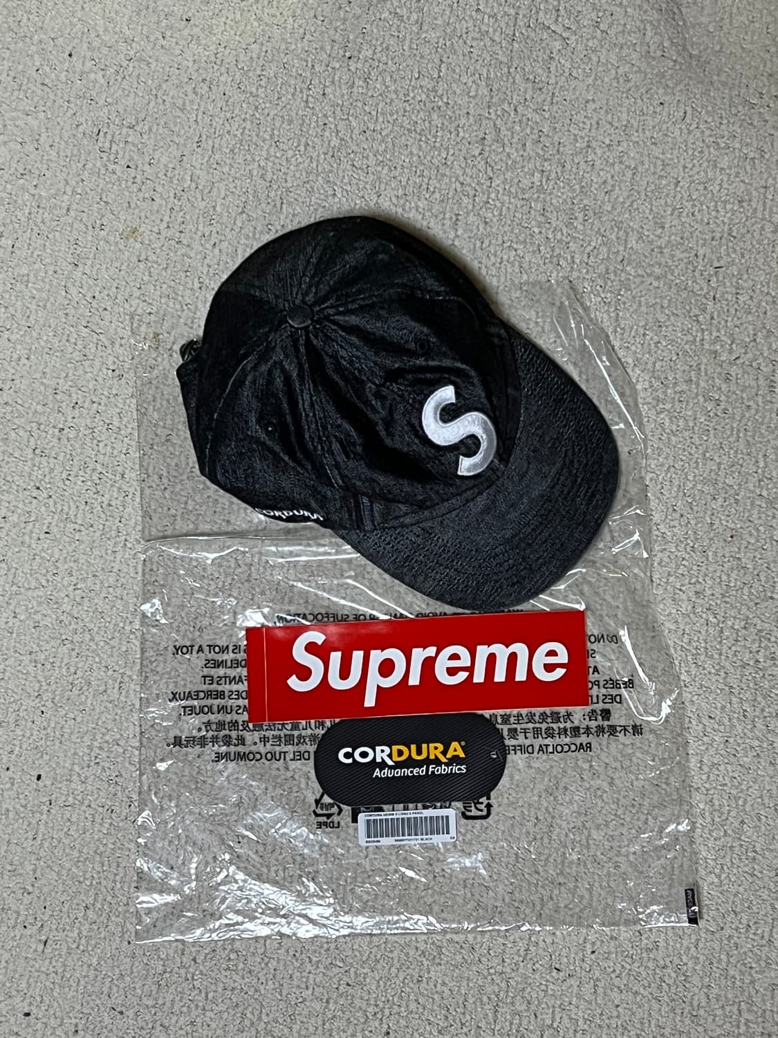 슈프림 코듀라 데님 S 로고 6-패널 블랙 - 25SS 상품이미지3