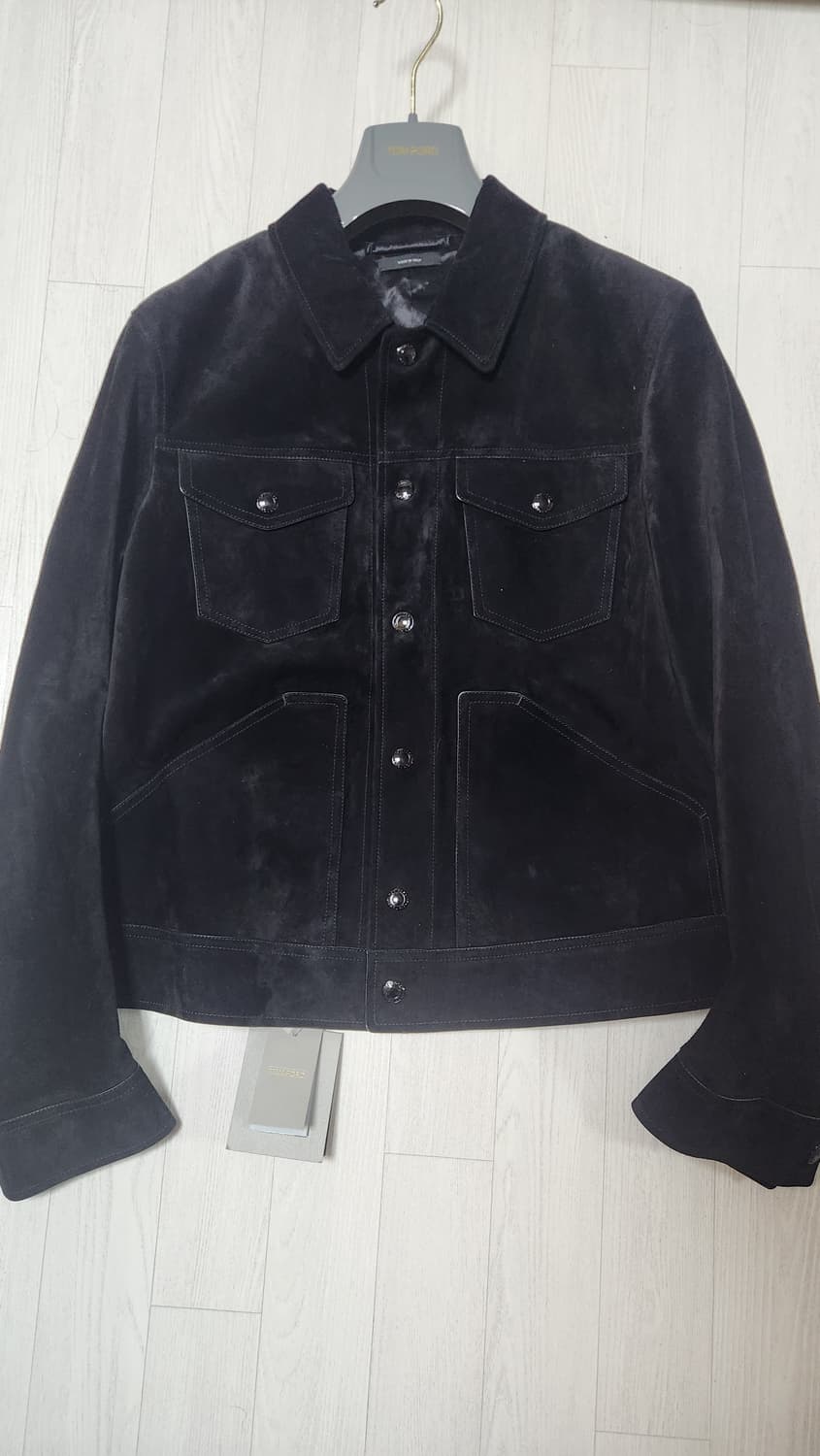 톰포드 25fw 캐시미어 스웨이드 트러커 블랙 54 상품이미지1