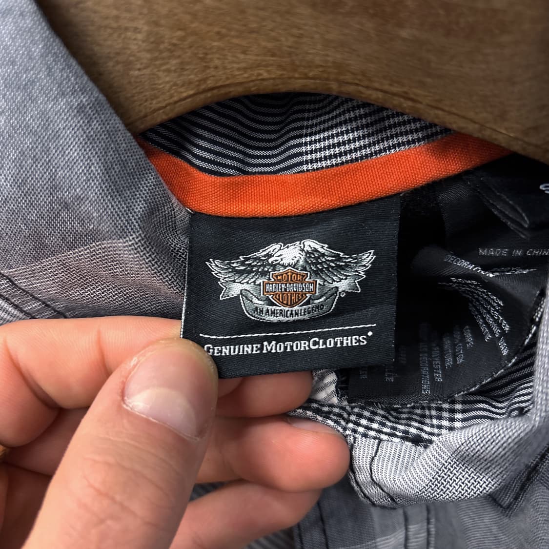 할리데이비슨 스트라이프 믹스 체크 실루엣 쉴드자수 워크셔츠 N1184 상품이미지8