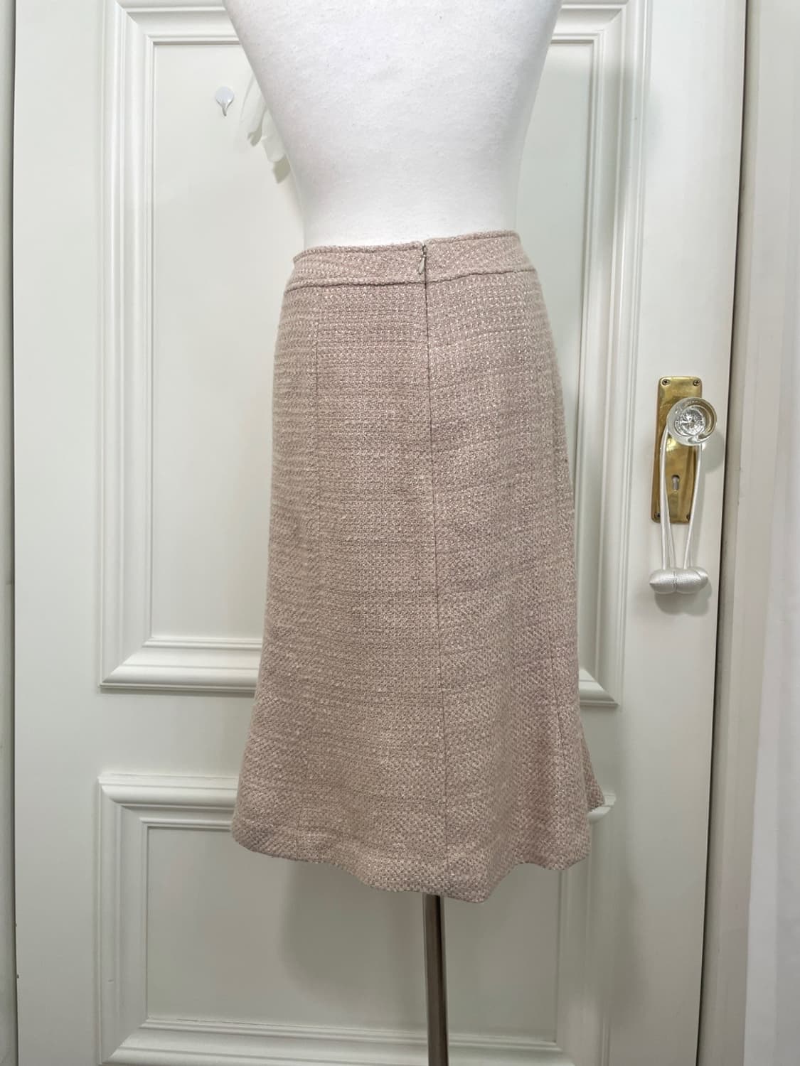 beige ivory tweed glitter flare midi ski 상품이미지4