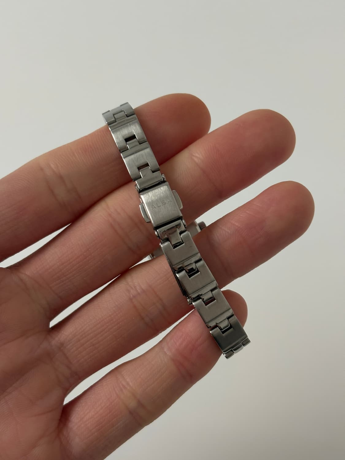 세이코 알바 1990년대 빈티지 시계 핑크 실버 오벌 쿼츠 여성 상품이미지7