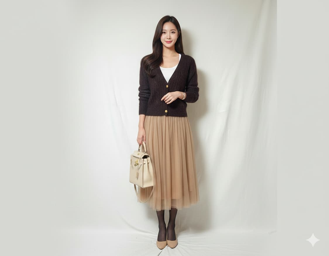 Ca gaze 브라운 100% 모헤어 울 가디건 M 상품이미지1