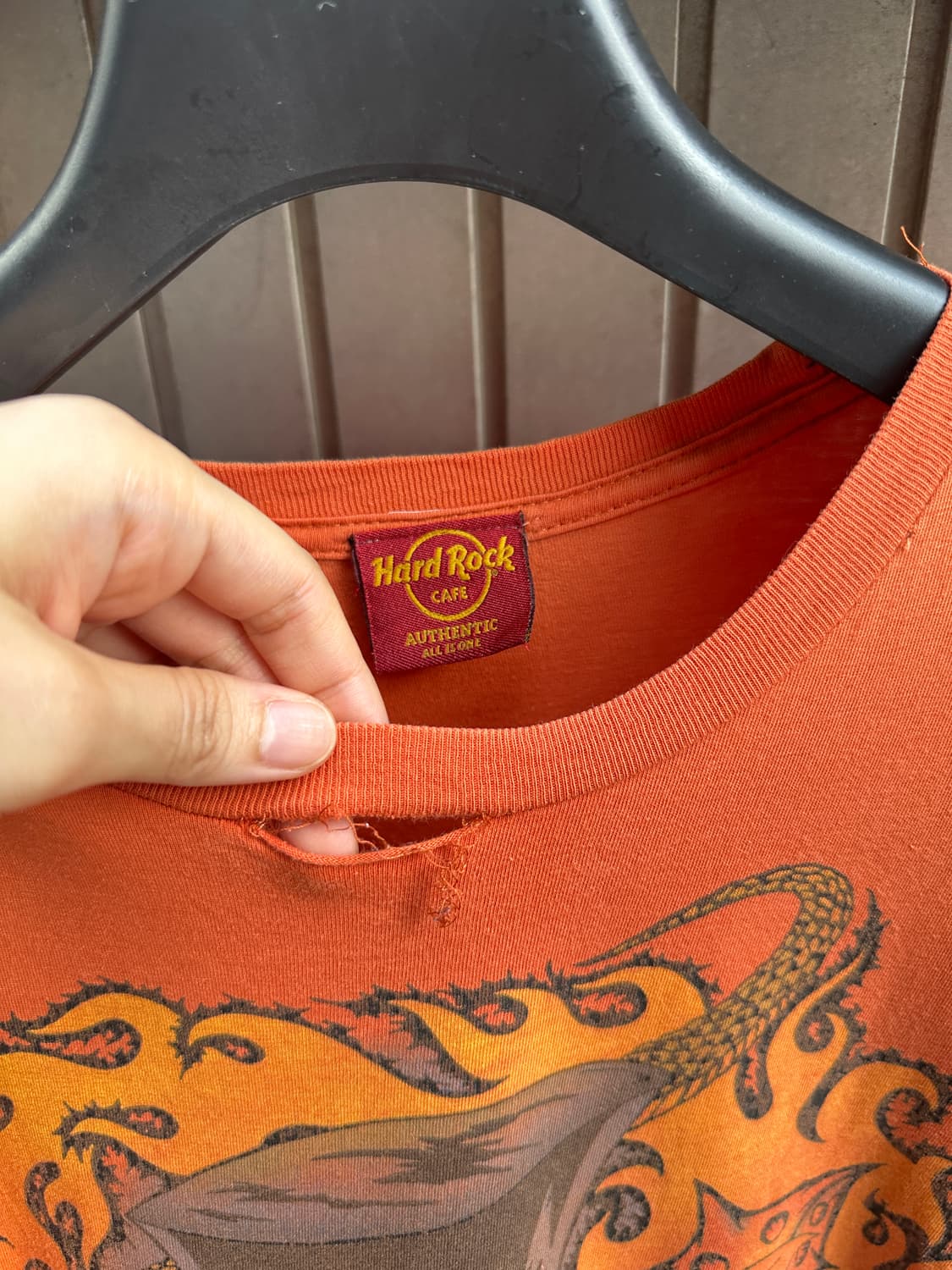 HARD ROCK Osaka orange skull band tee 상품이미지4
