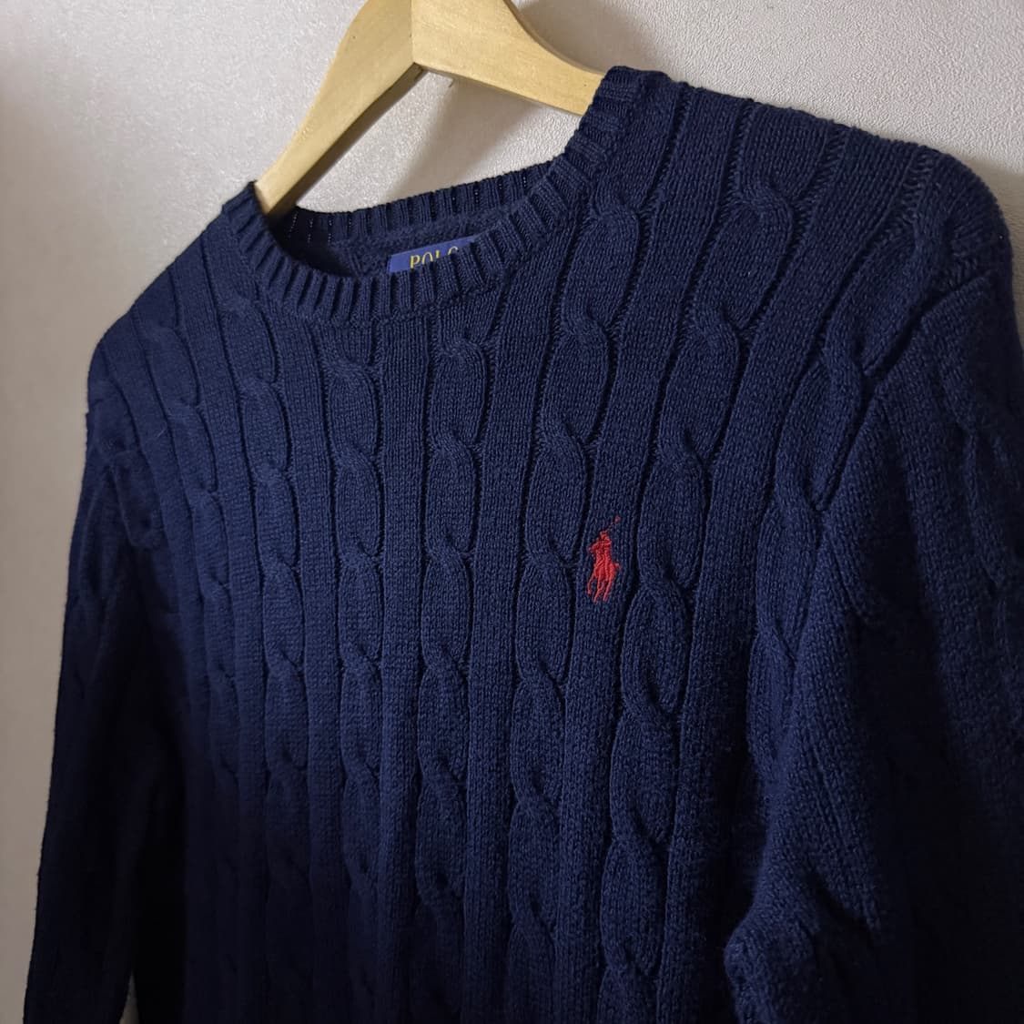 폴로 랄프로렌 꽈배기 코튼 니트 네이비 S (여성 66정도) 상품이미지9