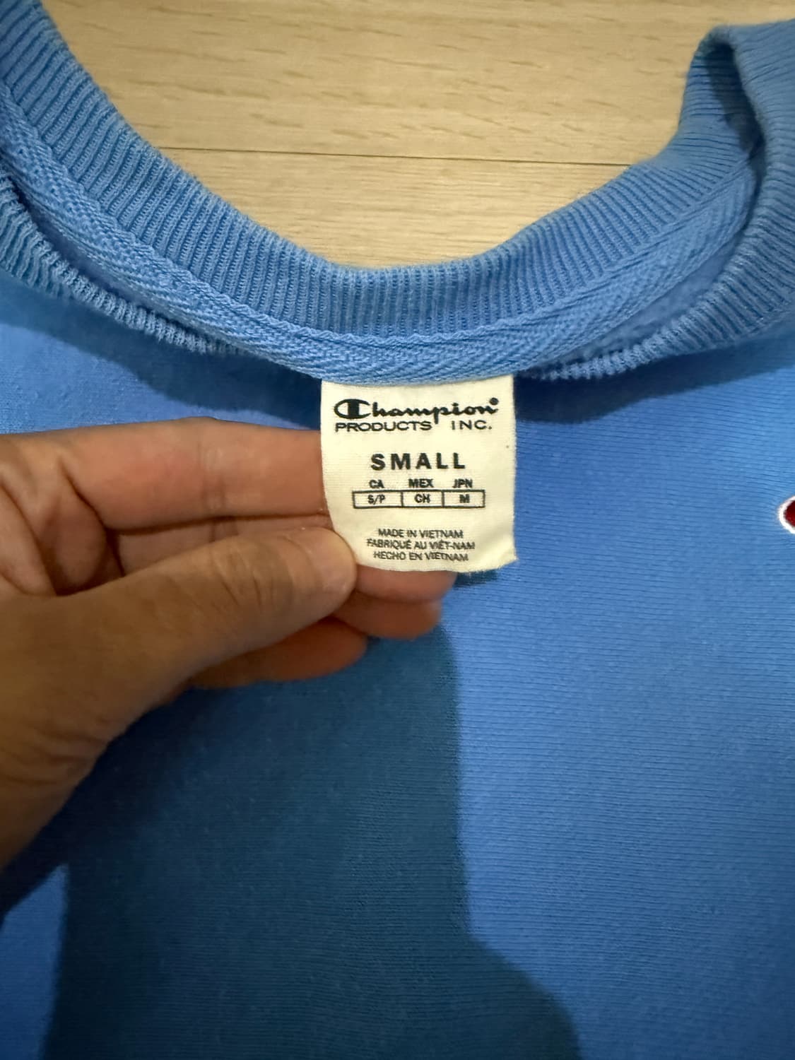 챔피온 리버스 위브 맨투맨 S 하늘색 상품이미지2