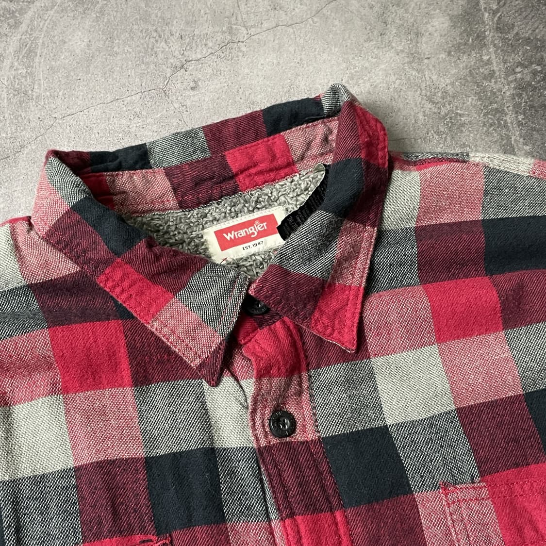 WRANGLER 랭글러 빈티지 셰르파안감 체크 플란넬 체크자켓 상품이미지2