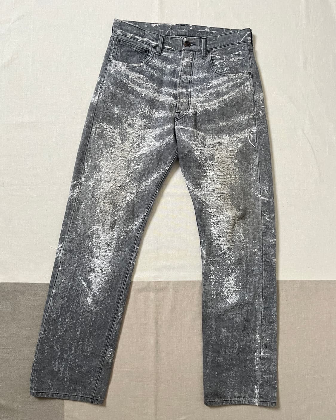 Taakk 24aw 자가드 스트레이트 데님 팬츠 boro 사시코 상품이미지3