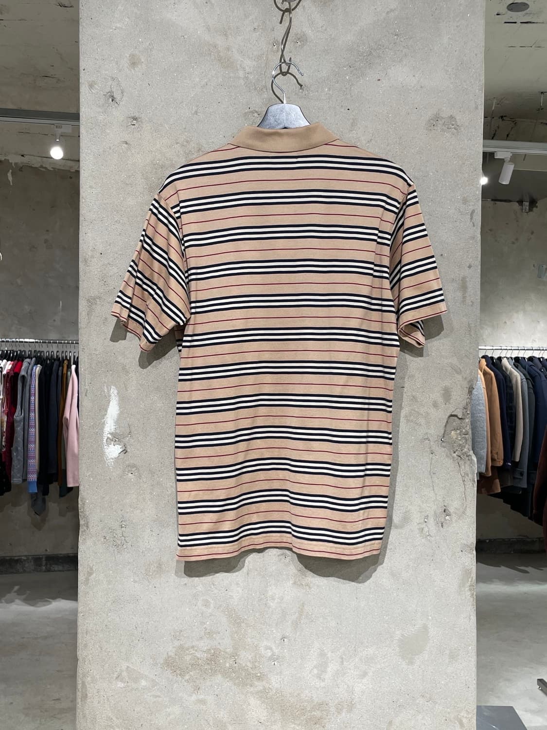 버버리 베이지 기마로고 스트라이프 pk 하프티 상품이미지6