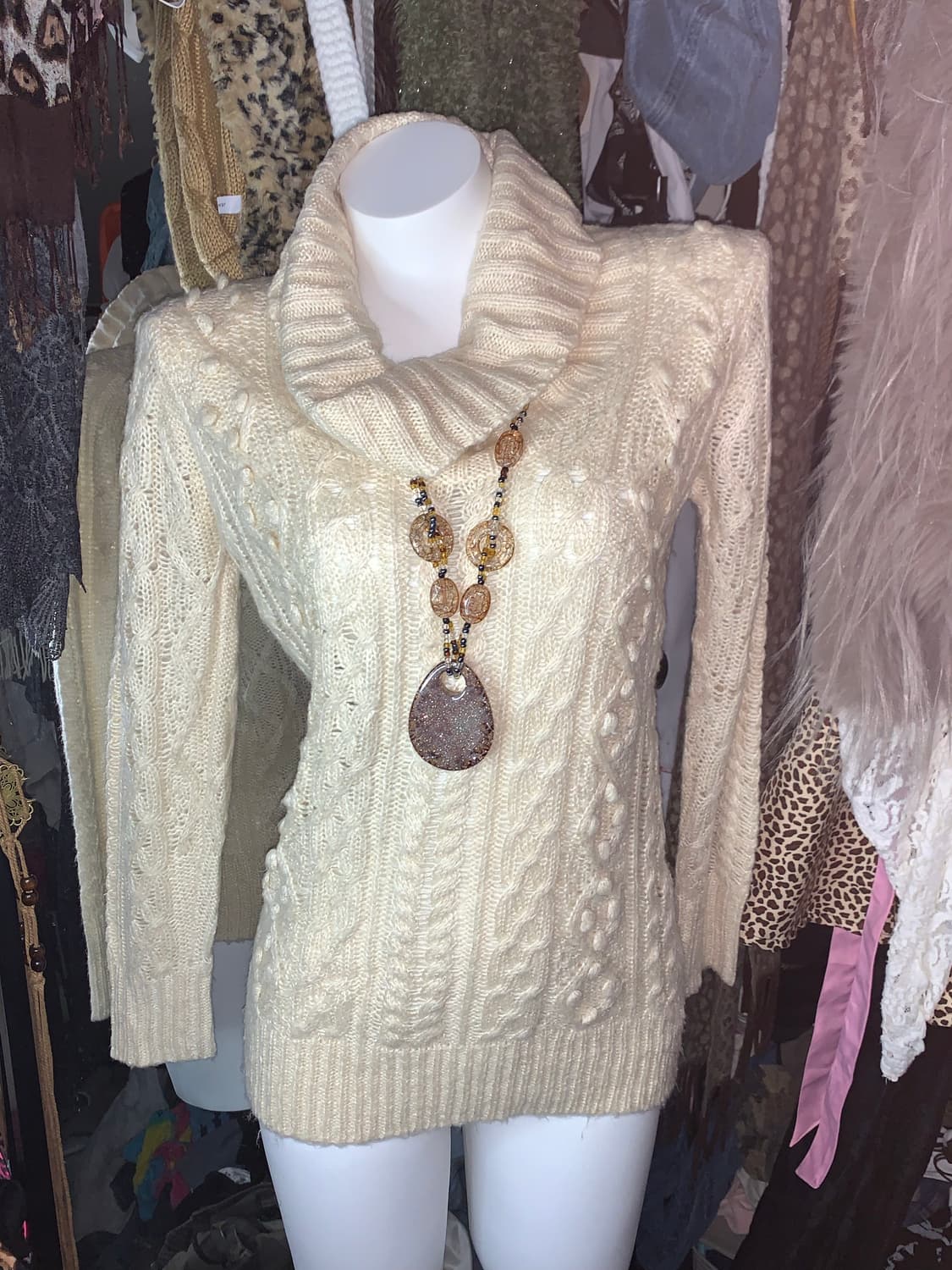 모리 y2k 아이보리 터틀넥 니트 상품이미지1