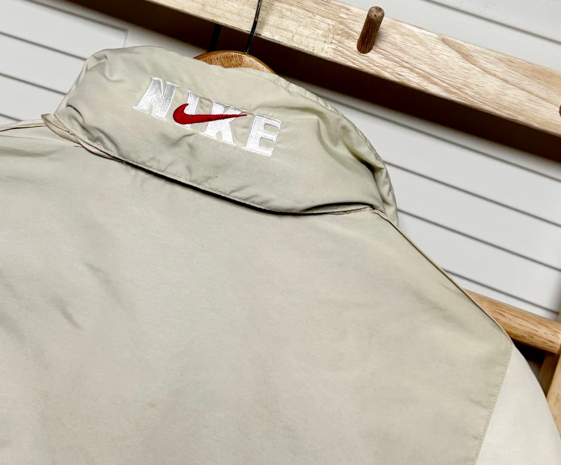 XL 나이키 빅로고 올드스쿨 베이지X아이보리 90S 바람막이 자켓 상품이미지3
