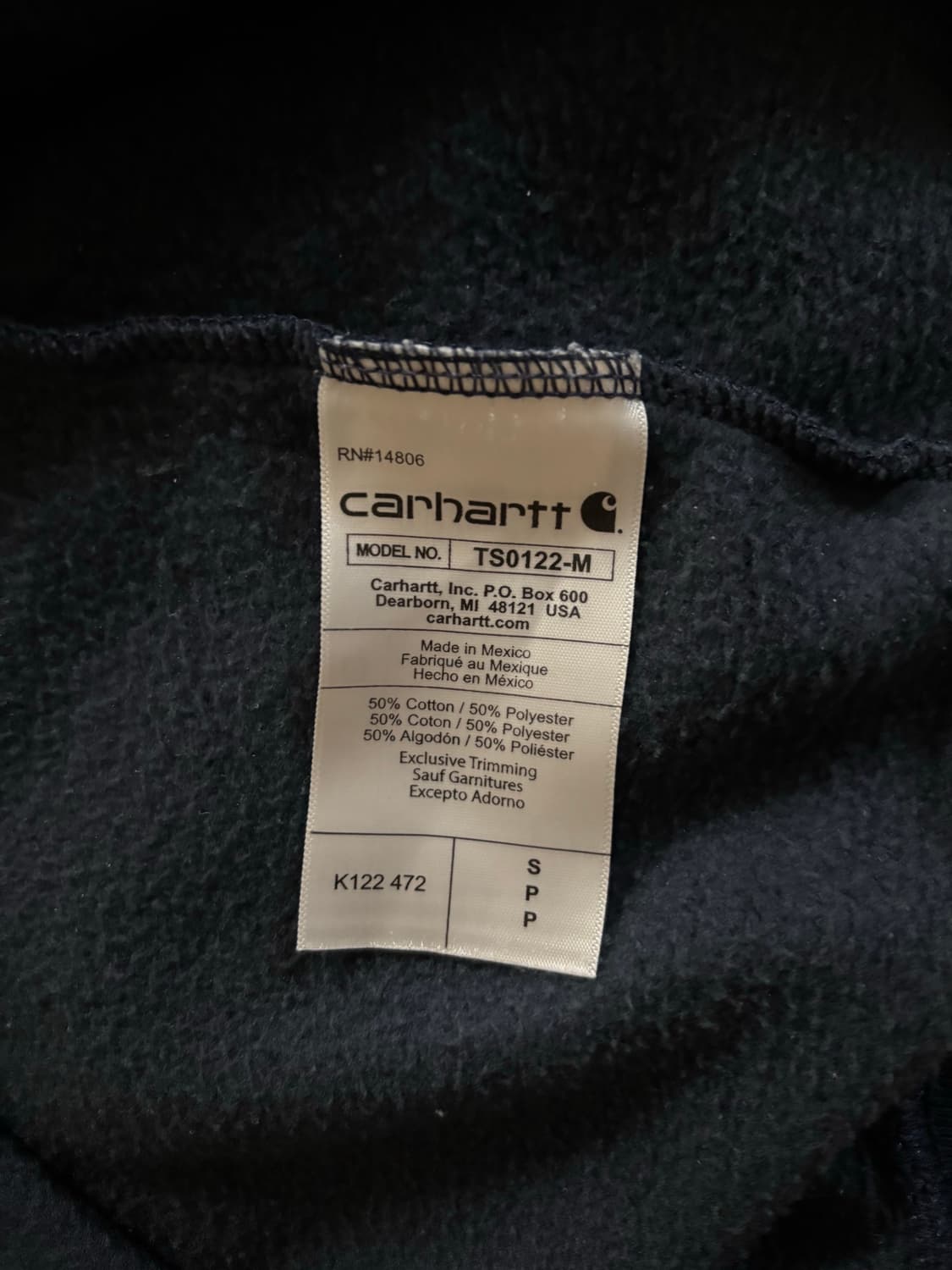 칼하트 루즈핏 후드집업 네이비 m 상품이미지2