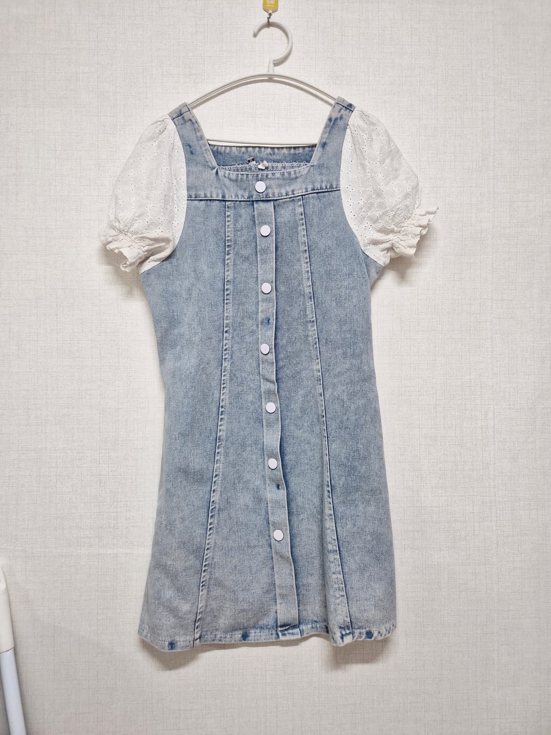 데님 퍼프소매 원피스 상품이미지1