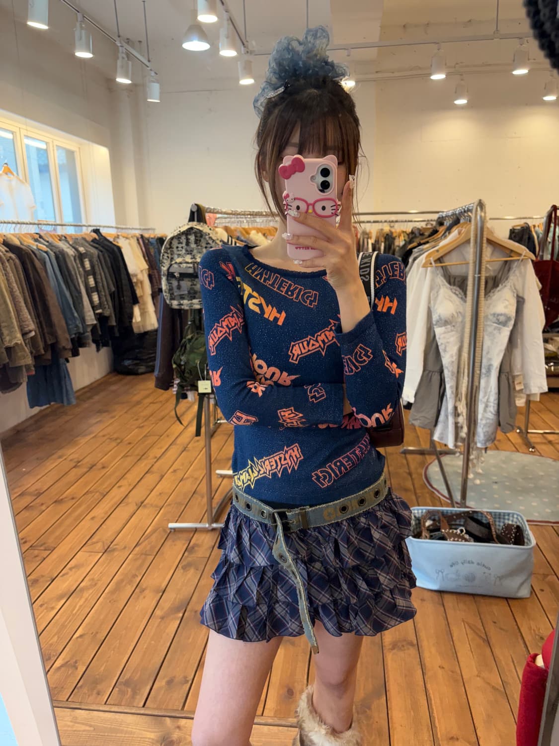 히스테릭글래머 글리터 패턴 슬리브 상품이미지3