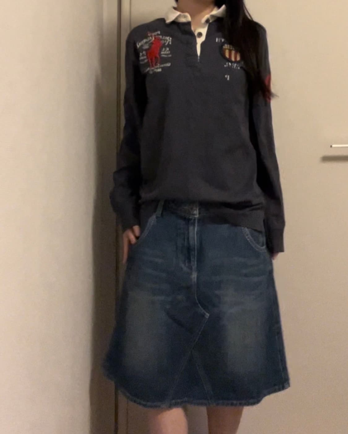 hippy mood denim midi skirt 상품이미지4