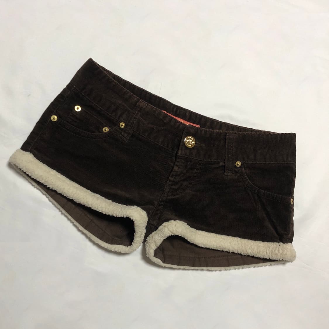 코듀로이 퍼 반바지 브라운 상품이미지2