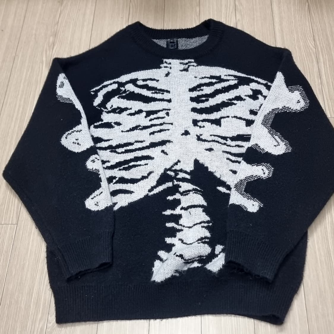 nevstudio 해골 프린팅 니트 블랙 스웨터(100) 상품이미지1