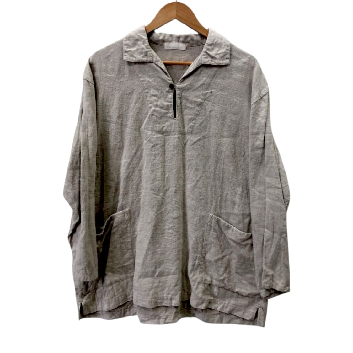 네스트로브컨팩트 기모 블랙리넨 피셔맨 스모크 셔츠 상품이미지5