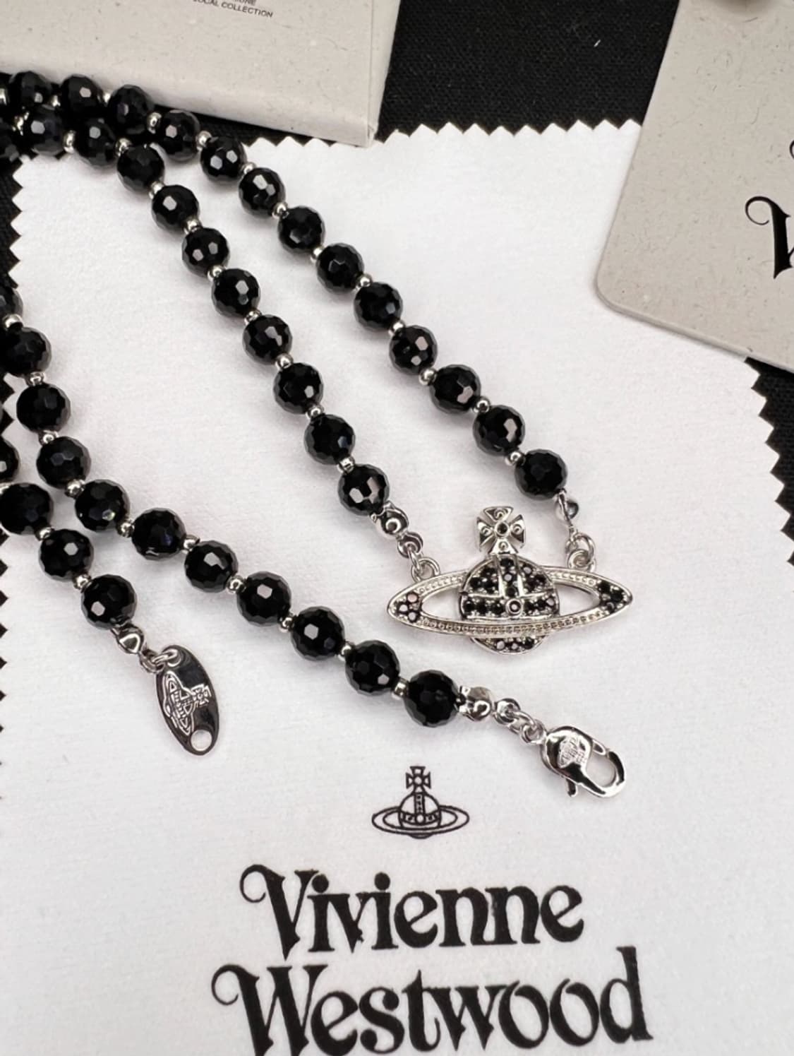 비비안웨스트우드 아카이브 메살린 블랙 크리스탈 orb 초커 목걸이 상품이미지3