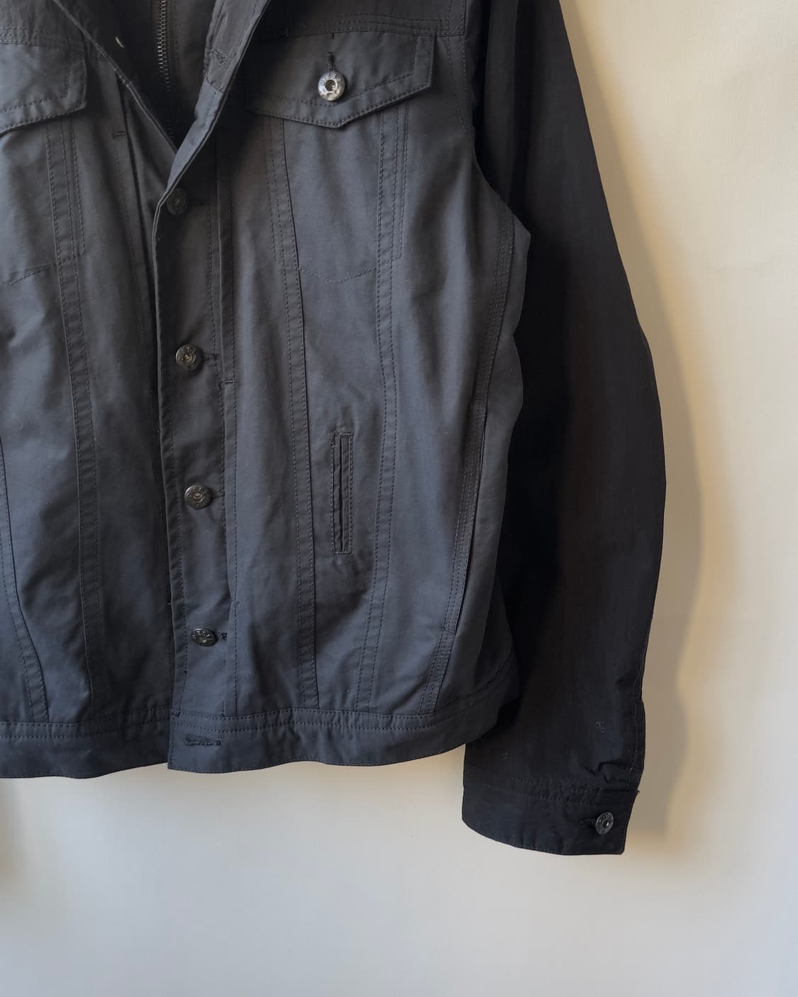 [DIESEL] black contrast quilted trucker  상품이미지6