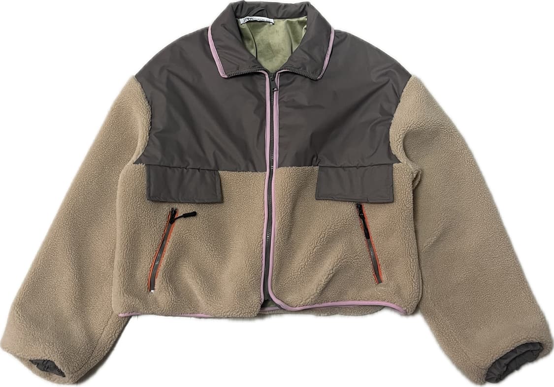 자라 플리스 배색 점퍼 상품이미지1