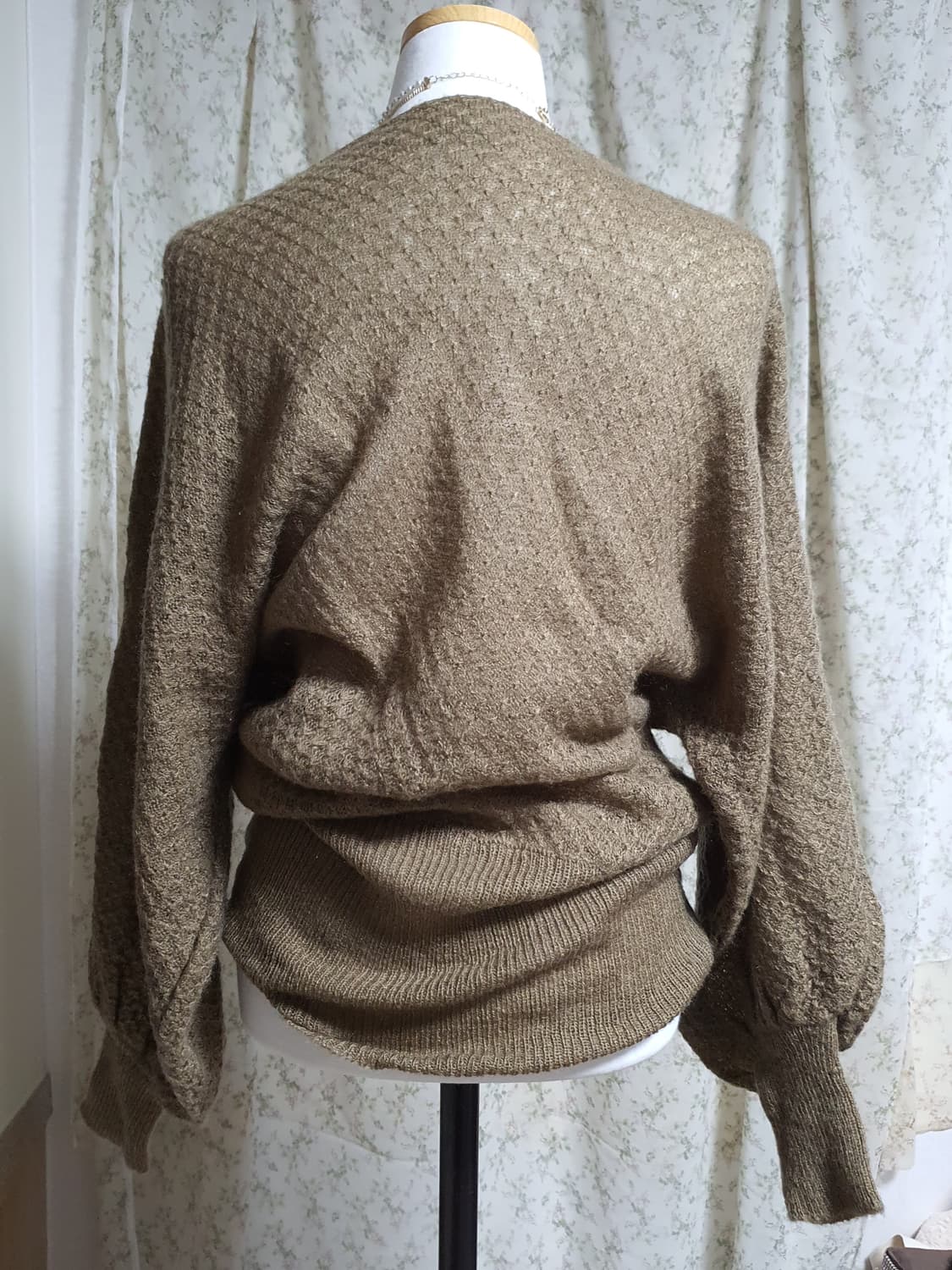 [모리걸] 너드 갈색 벌룬 소매 니트 풀오버 상품이미지4