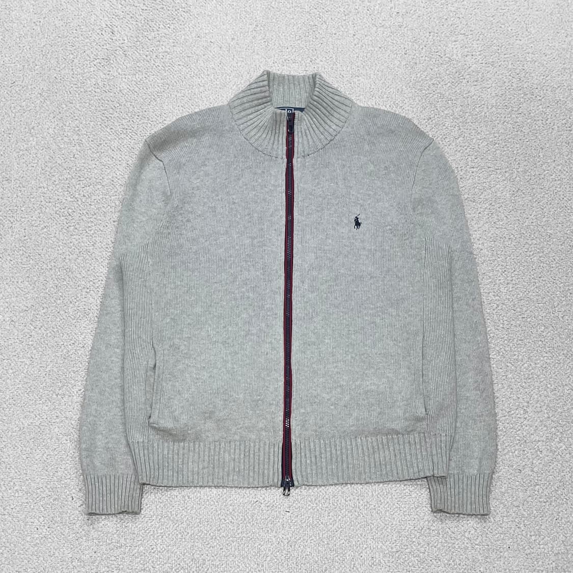 폴로 랄프로렌 포니 로고 니트 집업 그레이 상품이미지1