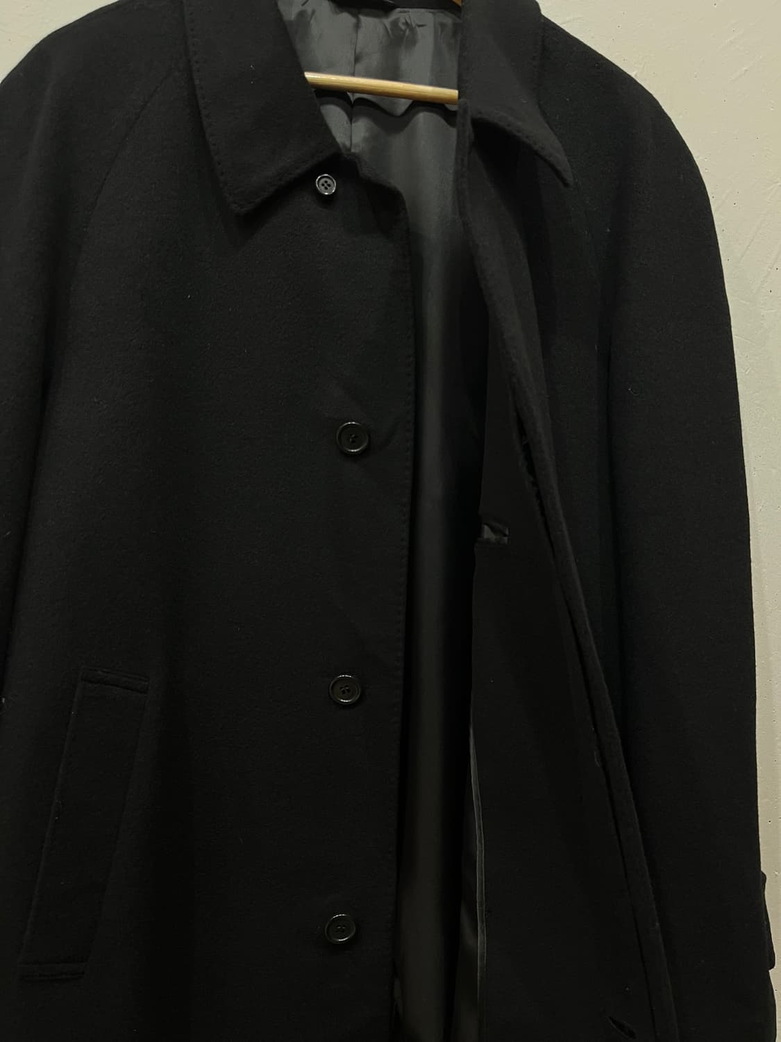 캐시미어100% 발마칸 코트 블랙 상품이미지5
