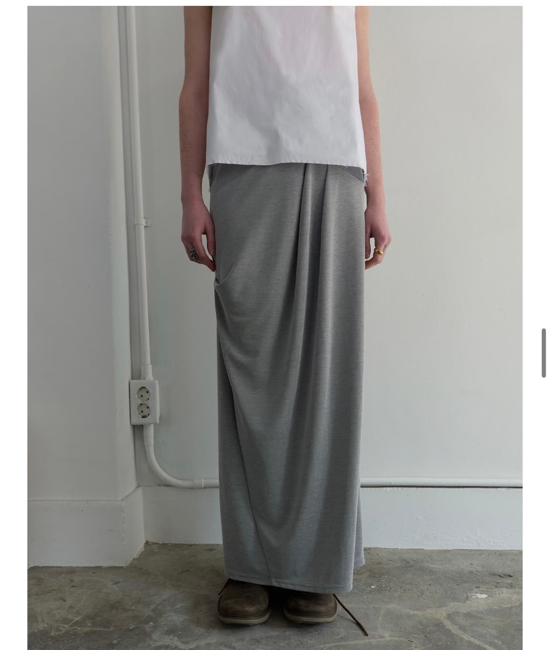 파이카 draped maxi skirt(grey) 상품이미지4