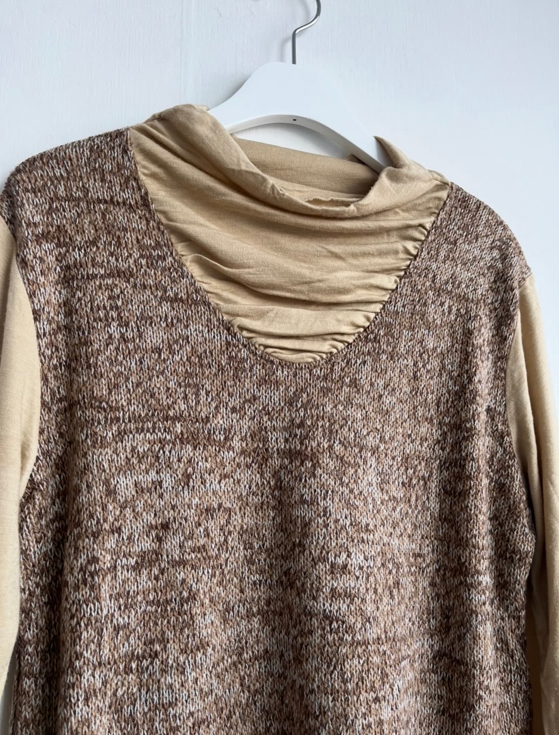 브라운 셔링 니트 티셔츠 상품이미지2