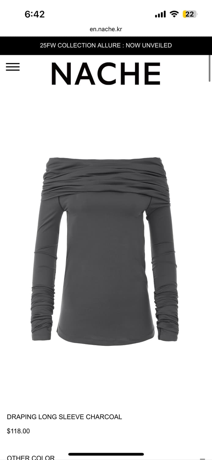 [새상품 / 택 미제거] NACHE 나체 드레이핑 롱 슬리브 상품이미지2