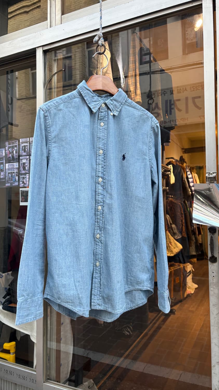 폴로 연청 데님 셔츠 새상품급 상품이미지1