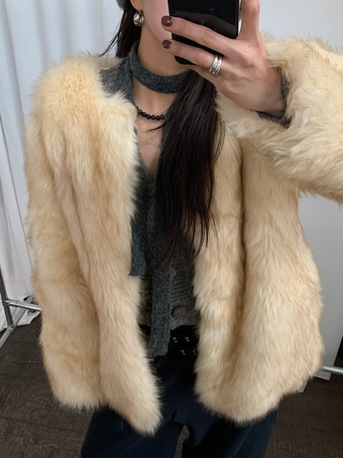 빈티지 롱헤어 퍼 코트(Fuax Fur) 상품이미지2